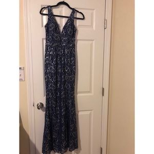 Blue & Silver Maxi Dress